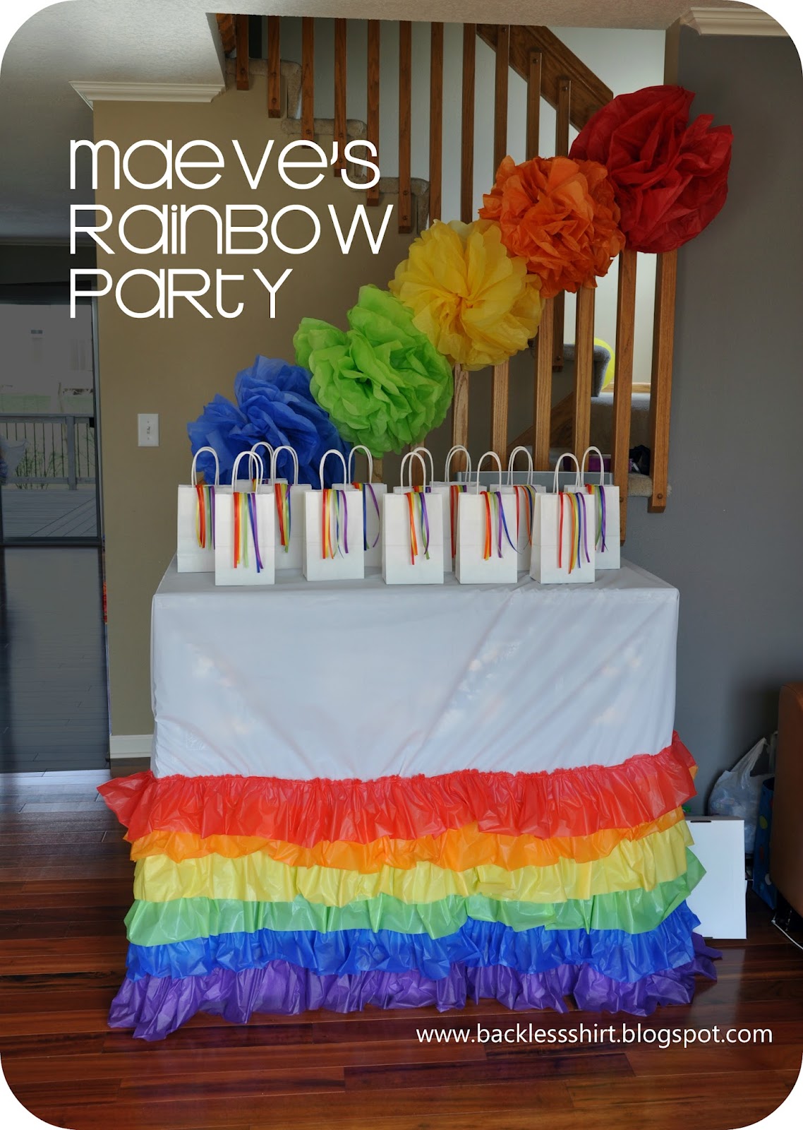 Backless Shirt Maeve s Rainbow  Birthday  Party 