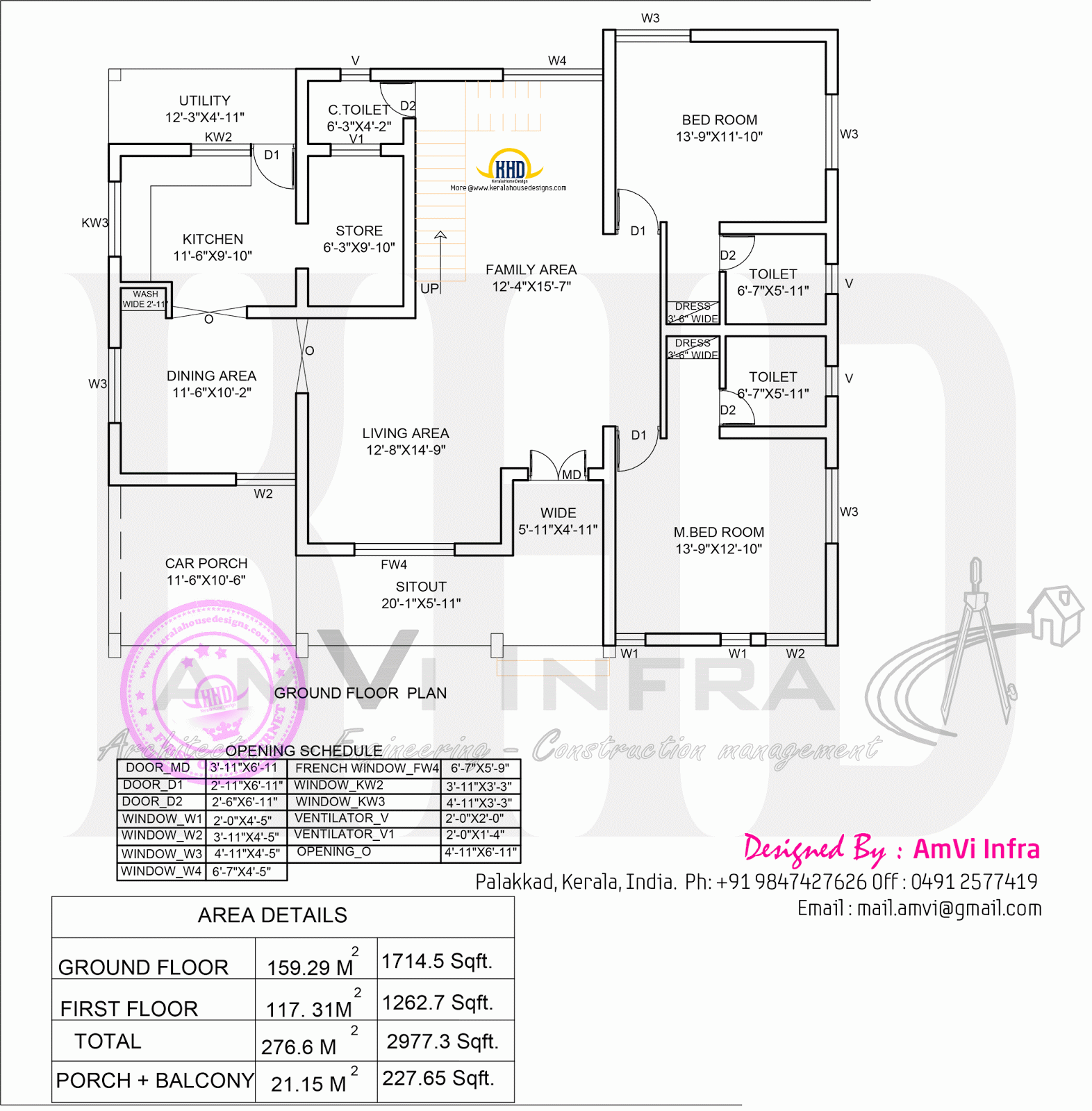 5 bedroom house elevation with floor plan Kerala home 