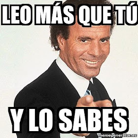 Meme de humor sobre la lectura con Julio Iglesias