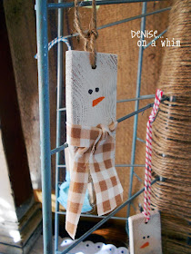 snowman ornaments from slices of 2x4s