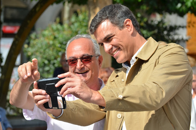 Sánchez, en Barakaldo durante la campaña en septiembre de 2016