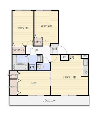 コンフォート新柏C棟　3LDK　新柏４丁目