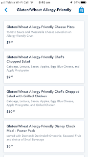 How to Order Gluten Free Meals on Disneyland Mobile Order - Red Rose Taverne Allergy Menus