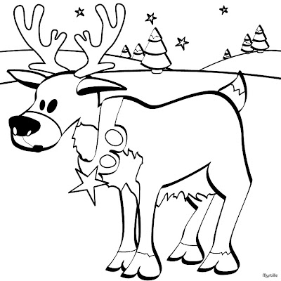 Christmas Reindeer Coloring Pages 