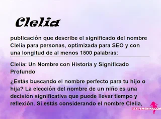 significado del nombre Clelia