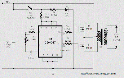 100Watt Inverter Circuit by IRF44 Mosfet