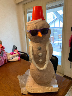 Paper Mache Sand-Man (Snowman)