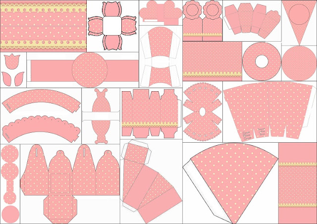 First Communion Pink and Yellow Free Printable Kit.