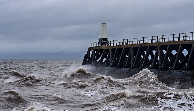 Photo of waves whipped up by strong winds on Monday afternoon