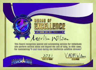 Award of Excellence to Merlin Wilson - Certificate designed by Darren Sexton