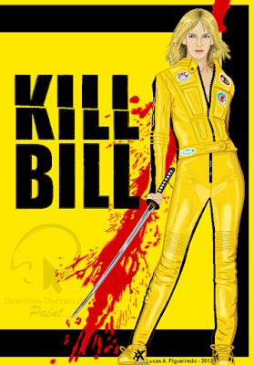 Desenho da Beatrix Kiddo, de "Kill Bill", no Paint