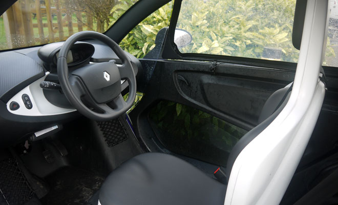 Renault Twizy interior is jet-wash waterproof