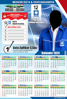 Desain Kalender Caleg Partai PAN Pemilu 2024 PSD
