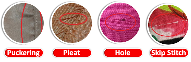 pleat,puckering,hole,stain,defects,garments defects,garments alter