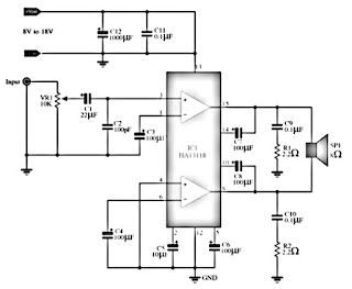 IC Amplifier with HA13118 Circuit Diagram