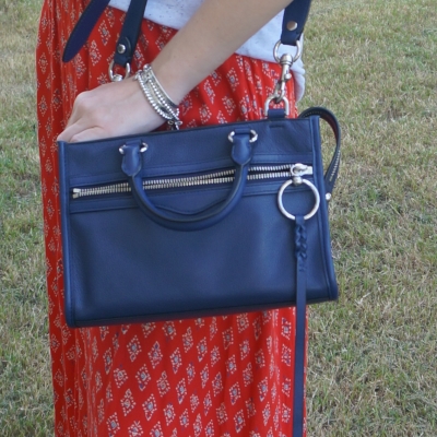 billabong bikini red printed maxi skirt with Rebecca Minkoff Micro Bedford zip satchel in twilight | awayfromtheblue