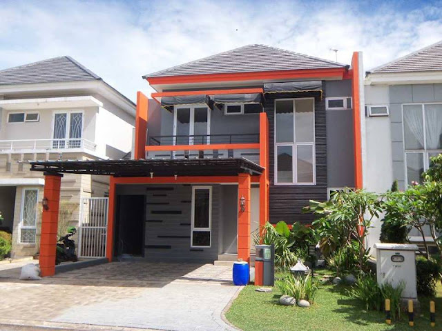 Contoh rumah minimalis warna orange