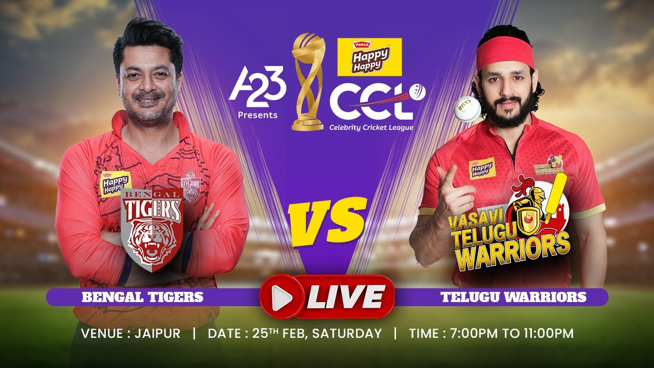 Bengal Tigers vs Telugu Warriors 6th Match 2023 Match Time, Squad, Players list and Captain, Bengal Tigers vs Telugu Warriors, 6th Match Squad 2023, Celebrity Cricket League 2023.