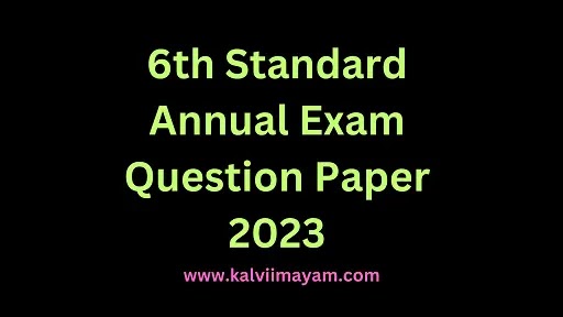6th Annual Exam Question Paper 2023