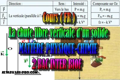 Cours (FR) La chute libre verticale d’un solide, 2 bac inter biof PDF, Physique chimie, 2 bac inter, sciences biof, PDF, BIOF, baccalauréat international maroc, baccalauréat international, BAC, 2 éme Bac, Exercices, Cours, devoirs, examen nationaux, exercice, filière, 2ème Baccalauréat, prof de soutien scolaire a domicile, cours gratuit, cours gratuit en ligne, cours particuliers, cours à domicile, soutien scolaire à domicile, les cours particuliers, cours de soutien, les cours de soutien, cours online, cour online.