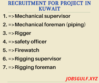 Recruitment for project in Kuwait