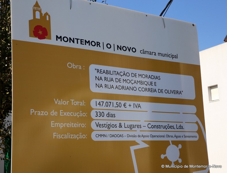 Reabilitação de moradias nas ruas de Moçambique e Adriano Correia de Oliveira, Montemor-o-Novo