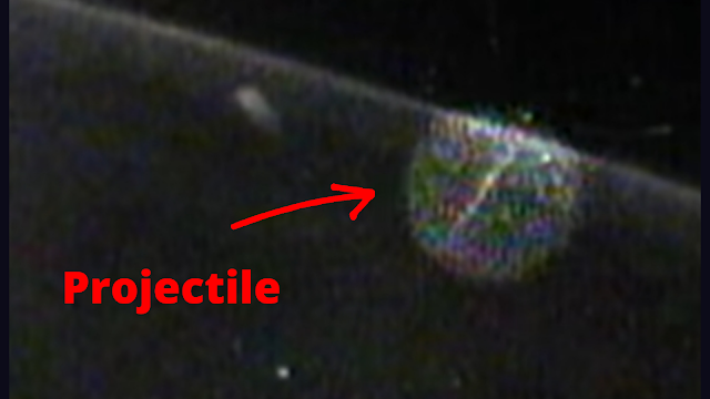 Projectile which is fired at the UFO in space.