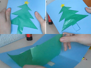 Fotografía que explican los pasos a seguir para poner el color verde del árbol de Navidad