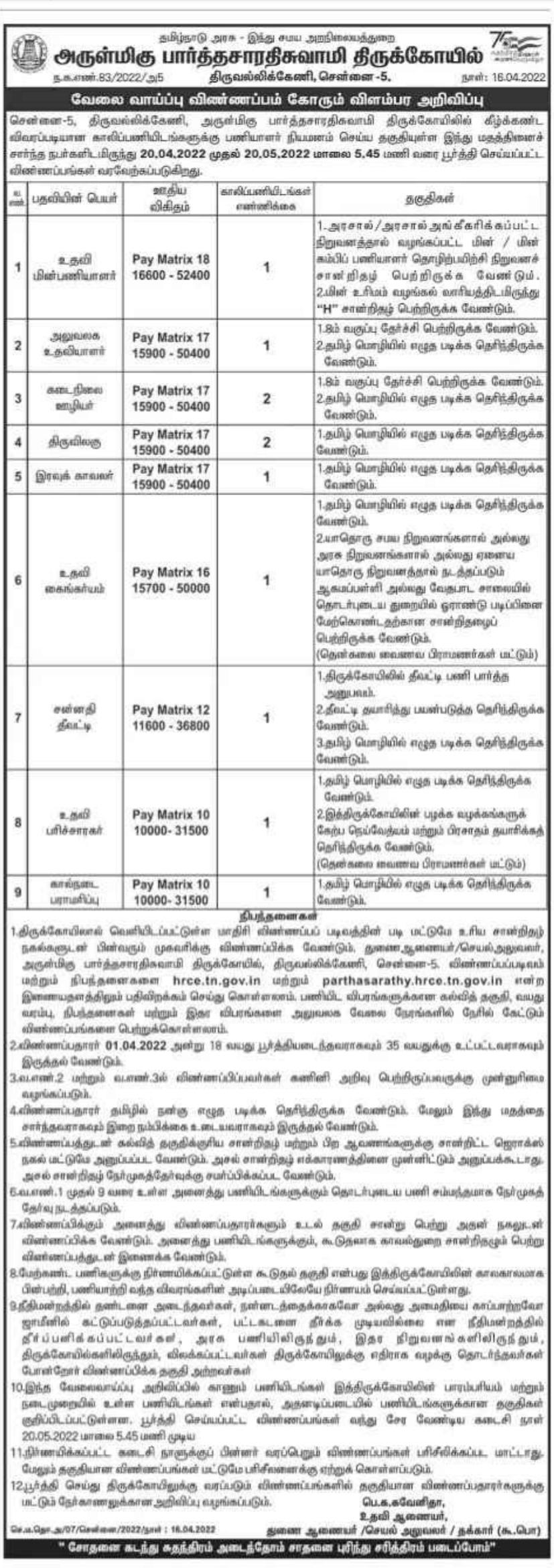 Parthasarathy-Swamy-Temple-Chennai-Notification-tngovernmentjobs