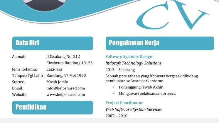 Berikut Urutan Penulisan Daftar Riwayat Hidup atau CV yang 