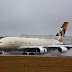 Airbus A380 Etihad Airways During Wet Landing