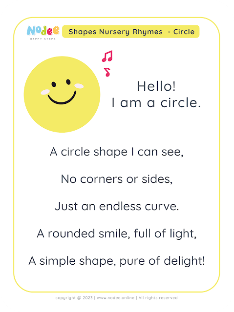 Shapes Nursery Rhymes & worksheets - Circle - Learning Shapes for kids