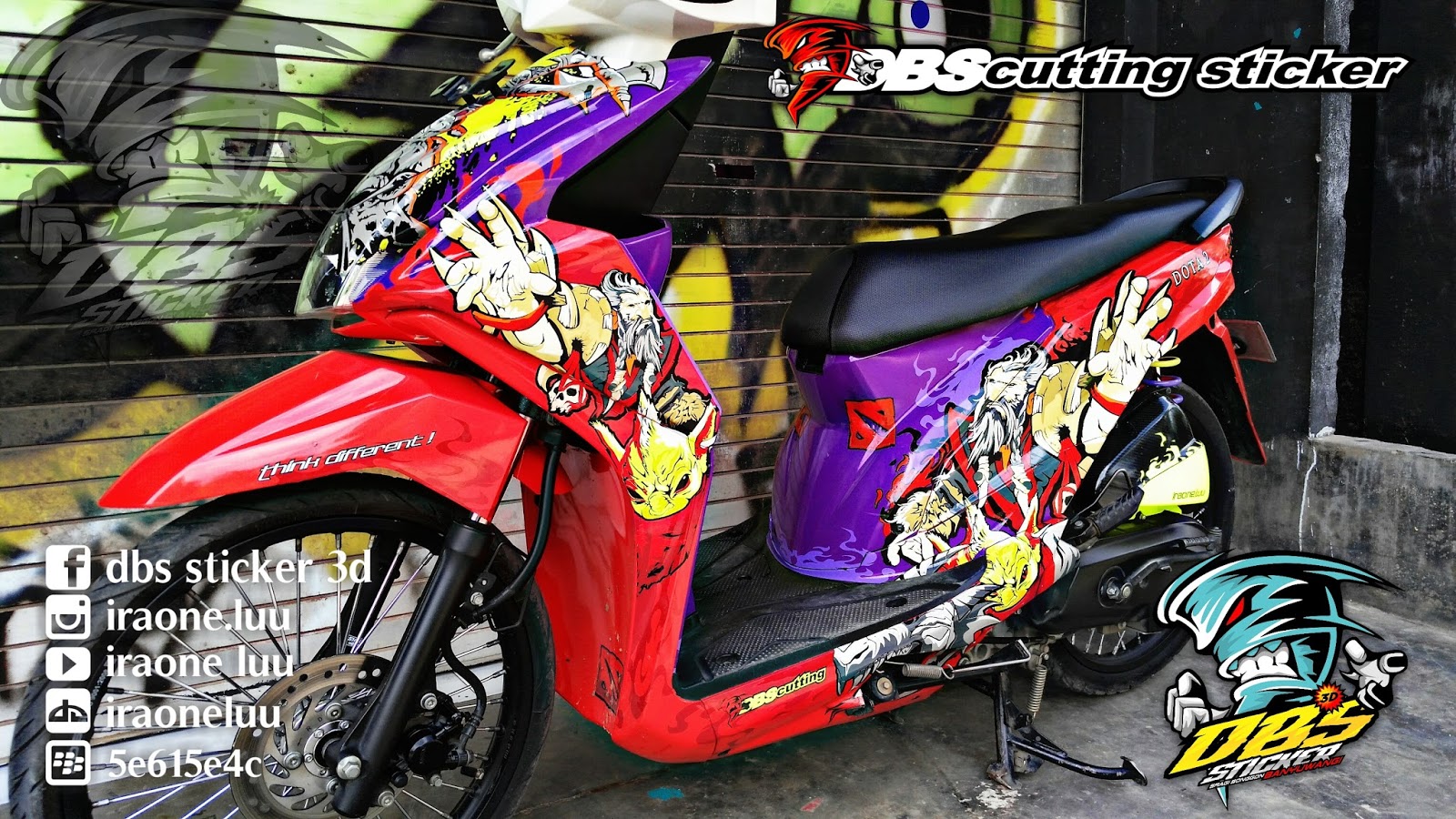 Foto Cutting Sticker Honda Beat Doraemon Modif Sticker