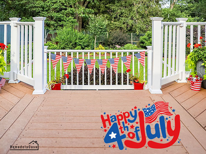 Backyard deck for fourth of July