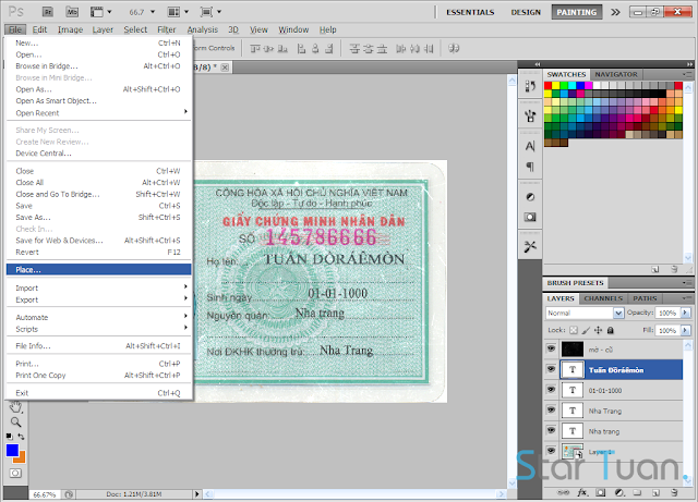Hướng dẫn fake & Share File PSD Chứng minh nhân dân 2 mặt chuẩn