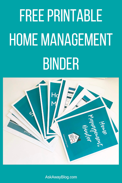free printable home management binder