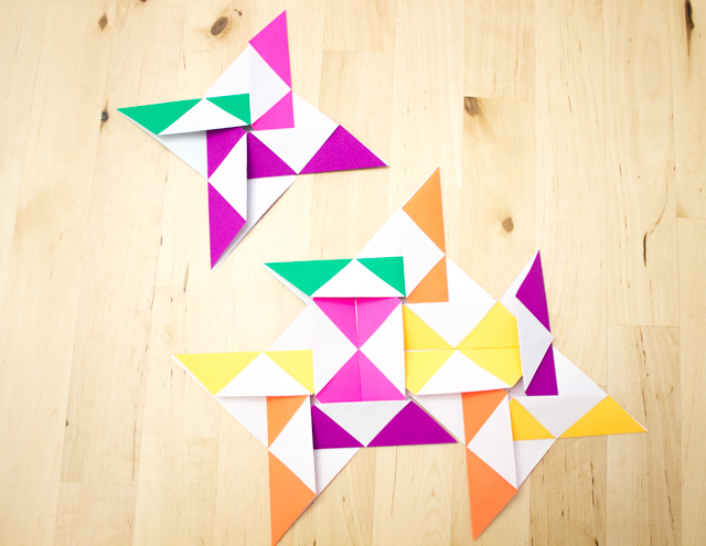 How to make origami paper quilts- such a fun kids' math art and craft idea to do with friends