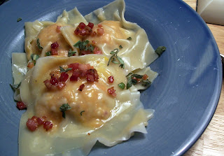 Butternut Squash Ravioli with Pancetta and Sage