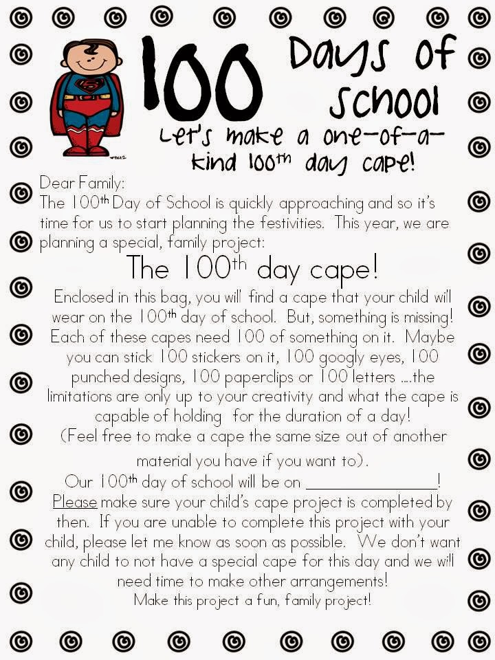 http://www.teacherspayteachers.com/Product/100th-Day-of-School-Superhero-Cape-Kit-for-a-Family-Project-523327