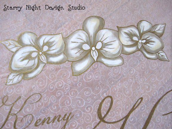 Gold Orchids Aisle Runner This beautiful handdrawn orchid design was 