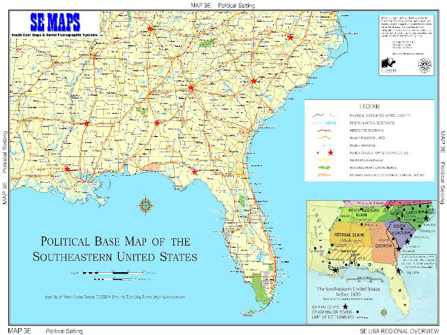 Map Of Southern United States Region