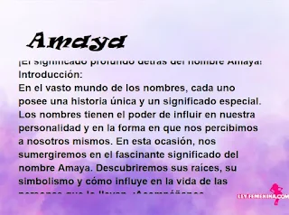 significado del nombre Amaya