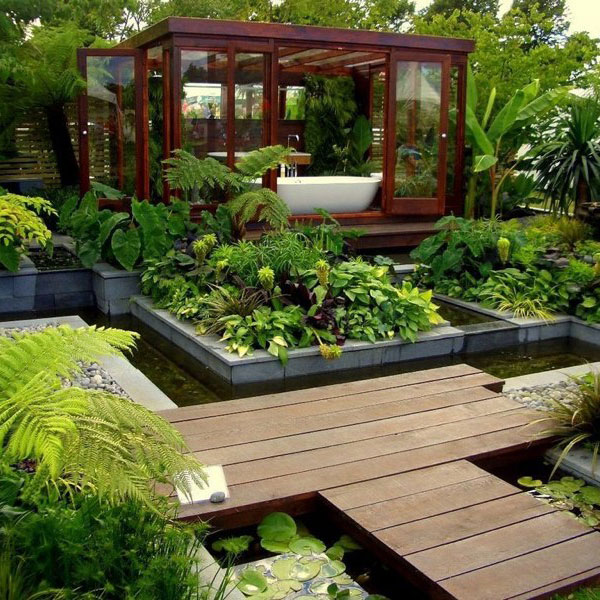 Tropical Zen Garden Design Photograph  Garden Design: Moder