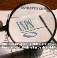 aliquote contributive e fasce di reddito per pensione artigiani e commercianti