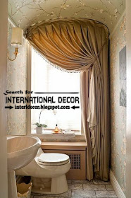 Modern pinch pleated curtains for bathroom window covering, beige curtains, bathroom curtains