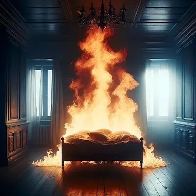 burning couch