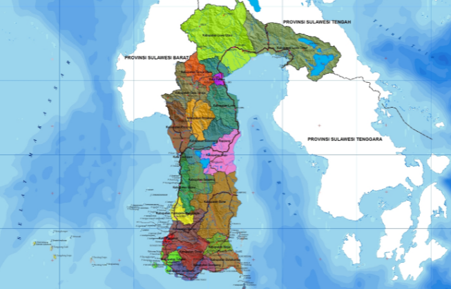 Letak Geografis Kabupaten dan Kota di Prov. Sulawesi Selatan