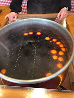 cauldron of hot wine in paris, france