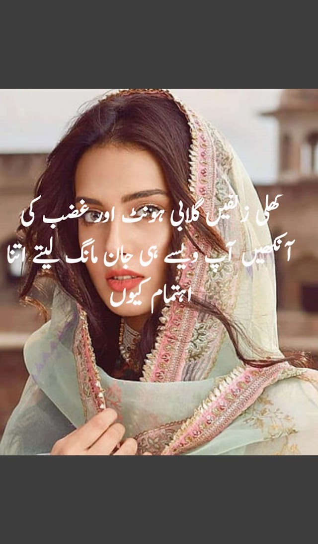 کھلی زلفیں گلابی ہونٹ اور غضب کی آنکھیںآپ ویسے ہی جان مانگ لیتے اتنا اہتمام کیوں