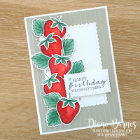 Handmade birthday card using Stampin Up Sweet Strawberry stamp set and punch bundle. Made by Di Barnes, Independent Demonstrator in Sydney Australia - colourmehappy - sydneystamper - 2021-22 annual catalogue